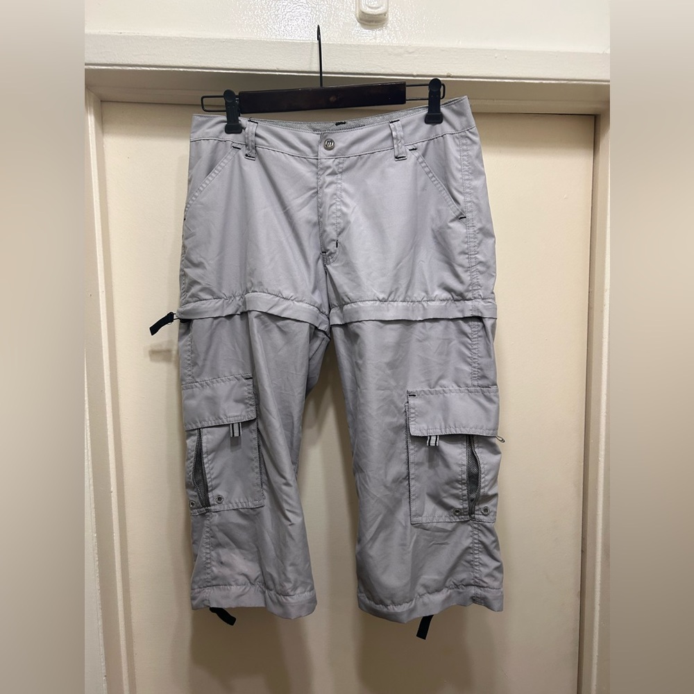 Vintage 1990s Macgirl Macgear Convertible Cargo Shorts Wide Leg Grey Size 7